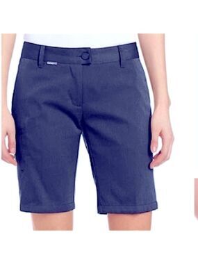 544. ICEBREAKER Vista Shorts. Navy Merino Wool Blend, Denim Look.